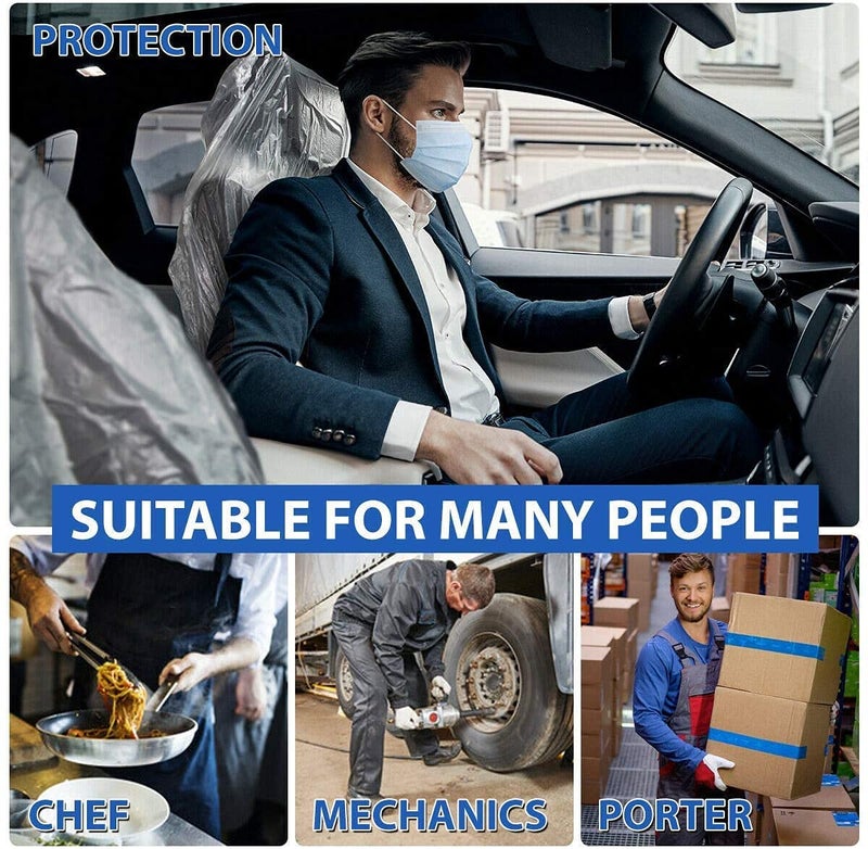JESUNK 100 Pieces Disposable Seat Covers  Car Disposable Universal Plastic Seat Covers for Airplane Seats  Salon Chairs  Restaurant Seats  Bus Seats & More (100 Pieces) - Image 5